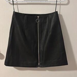 Urban Revivo black leather mini skirt with zipper